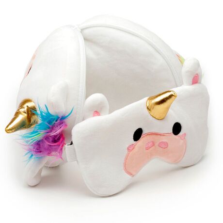PUCKATOR Relaxeazzz Unicorn travel pillow eye mask