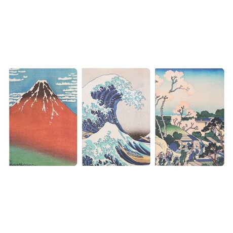 ERIK The Great Wave of Kanagawa Hokusai pack 3 A5 notebooks