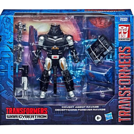 Transformers War From Cybertron Covert Agent Ravage + Decepticon Forever Ravage figures set 15cm 5010993863358