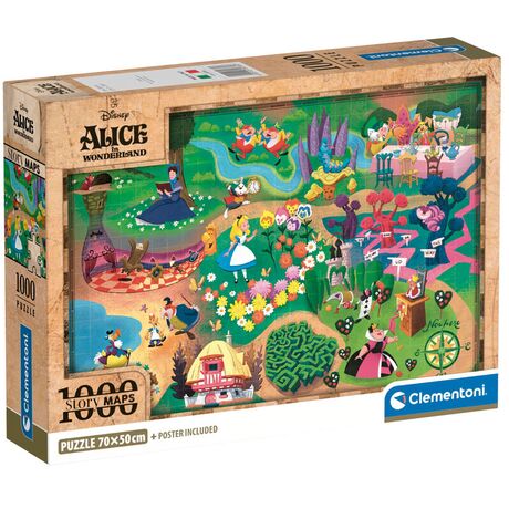 Clementoni Puzzle - Disney Alice in Wonderland Map 1000pcs