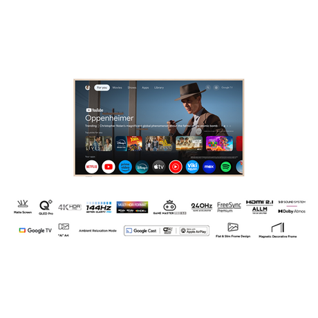 TCL 75A300W NXTVISION QLED TV with Google TV and Private art museum gallery (2024)