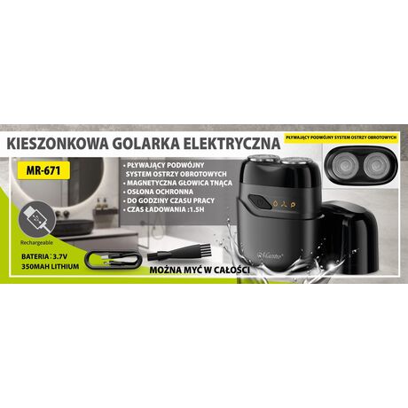 MAESTRO MR-671 USB travel electric shaver