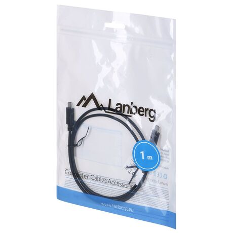 Lanberg CA-CMCM-10CU-0010-BK kabel USB 2.0 1m USB-C M/M  Black