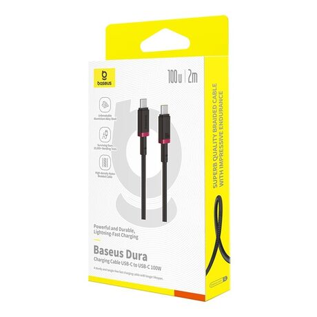 Baseus Dura Type C to Type C 100 W fast charging cable 2 m Black, Red