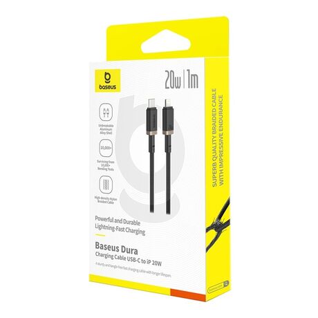 Baseus Dura Type C fast charging cable for iP 20 W 1 m Black, Gold