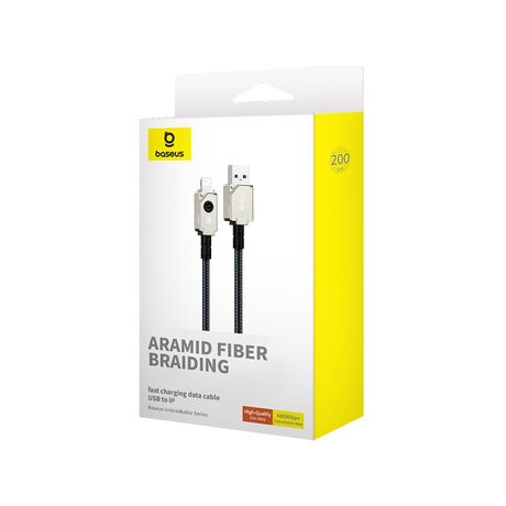 Baseus Unbreakable USB A to iP cable 2 m 5V-2.4A Black