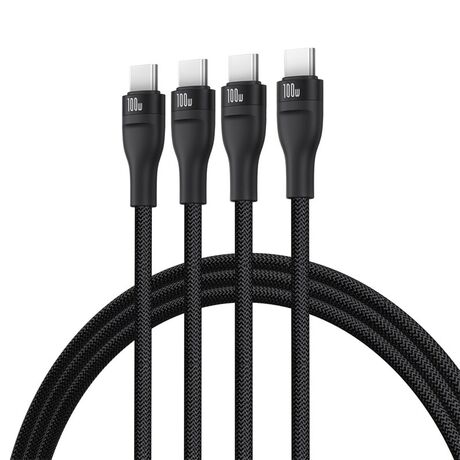 Baseus Flash Series Type C to C+C+C fast charging cable 480 Mbps Black