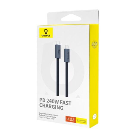 Baseus USB C to USB C data cable 1 m 240 W Black