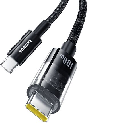 Baseus Gem USB C to USB C fast charging cable 1 m 100 W Black