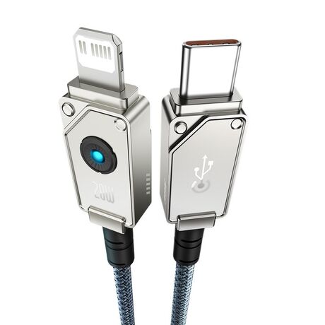 Baseus Unbreakable USB C to iP cable 1 m 20 W White