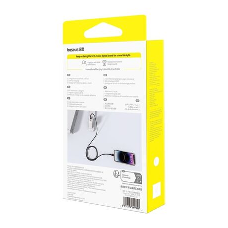 Baseus Dura Type C fast charging cable for iP 20 W 2 m Black, Red