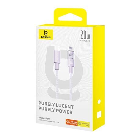 Baseus Gem USB-C to iP fast charging cable 2 m 20 W Purple