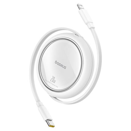 Baseus Free2Pull Expandable USB C to iP Ligtning fast charging cable 1 m 20 W White