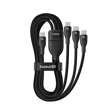 Baseus Flash Series Type C to C+C+C fast charging cable 480 Mbps Black