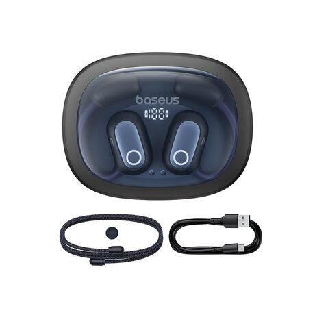 Baseus Eli Fit Open- Ear Headset Wireless Connectivity/Music USB Type-C Bluetooth Black