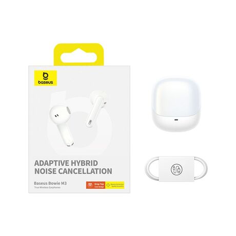 Baseus Bowie M3 Headset Wired In-ear Calls/Music USB Type-C White