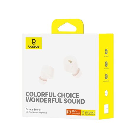 Baseus Bowie E18 Headset True Wireless Stereo (TWS) In-ear Calls/Music USB Type-C Bluetooth White