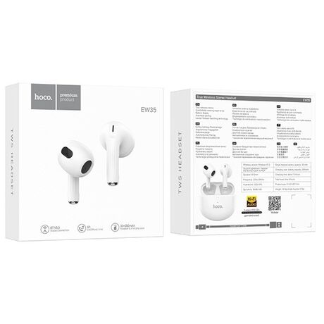 Hoco EW35 Sonido Headset Wireless In-Ear Calls/Music Bluetooth White
