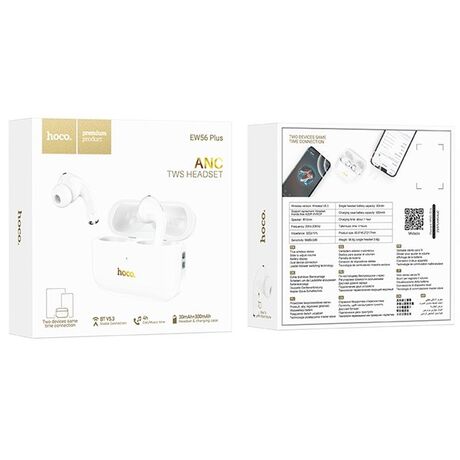 Hoco EW56 Plus Generoso Headset Wireless In-Ear Calls/Music Bluetooth White
