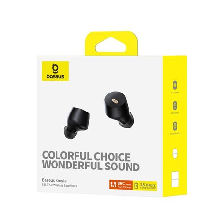 Baseus Bowie E18 Headset True Wireless Stereo (TWS) In-ear Calls/Music USB Type-C Bluetooth Black