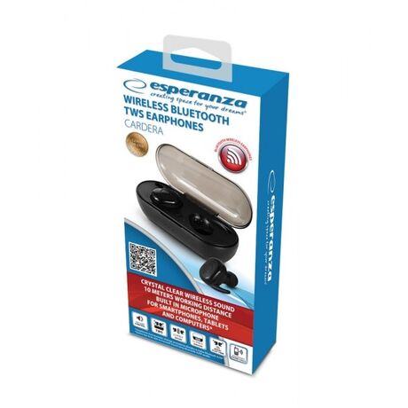 Esperanza TWS CARDERA Headphones Wireless In-ear Calls/Music Bluetooth Black