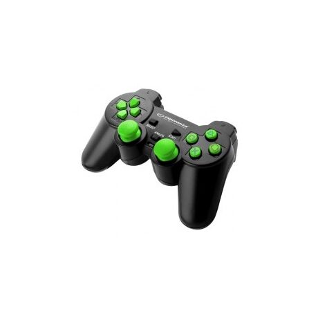 Esperanza EGG107G Gaming Controller Black, Green USB 2.0 Gamepad Analogue / Digital PC, Playstation 3