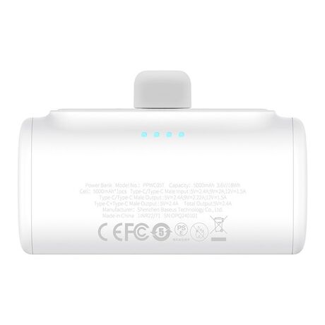 Baseus Compact P10068306213-00 Lithium-ion power bank 5000 mAh White