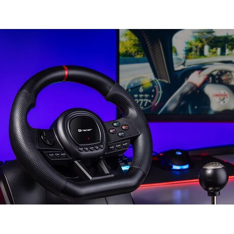 Tracer TRAJOY47345 Gaming Controller Black Steering Wheel + Pedals PlayStation 4, PlayStation 3, Xbox One, Xbox 360, Switch, PC