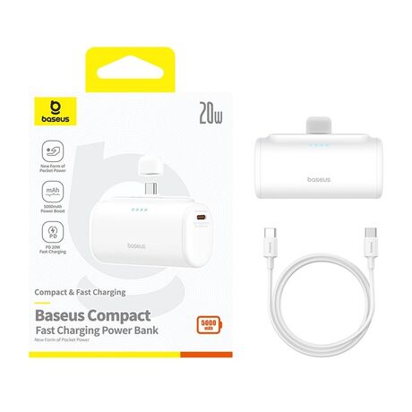 Baseus Compact P10068306213-00 Lithium-ion power bank 5000 mAh White
