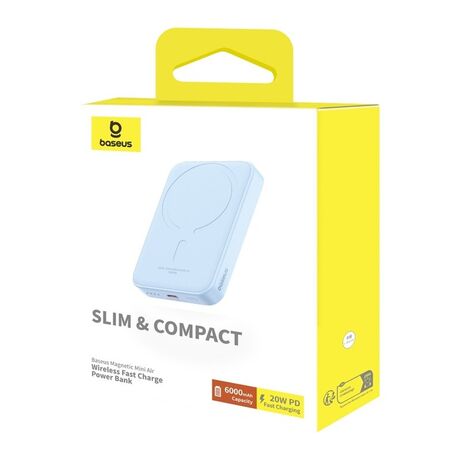 Baseus Magnetic Mini Air P10059002313-00 Lithium polymer power bank 6000 mAh Blue