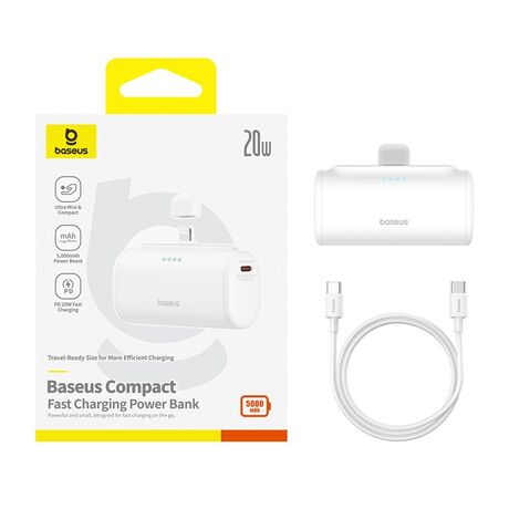Baseus P10068307213-00 Lithium-ion power bank 5000 mAh White