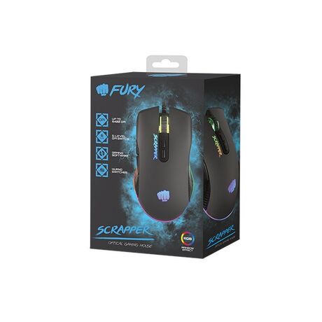 FURY Scrapper mouse Gaming Ambidextrous USB Type-A Optical 6400 DPI