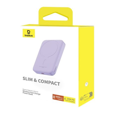 Baseus Magnetic Mini Air P10059002513-00 Lithium polymer power bank 6000 mAh Purple