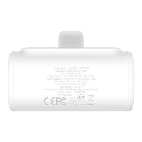 Baseus P10068307213-00 Lithium-ion power bank 5000 mAh White