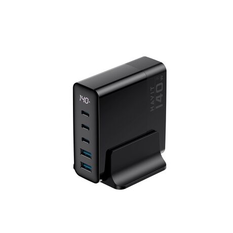 Havit UCLE004 EU - GaN five-port travel charger 140 W, black