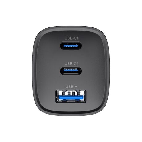 Havit UC20 - GaN 65 W three-port travel charger, black