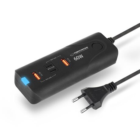 Esperanza EZC109 mobile device charger Universal Black AC Fast charging Indoor