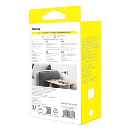 Baseus P10110909113-00 USB-C GaN5 mini 25W mains charger Black