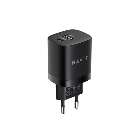 Havit UC30 EU - GaN two-port travel charger 33 W, black