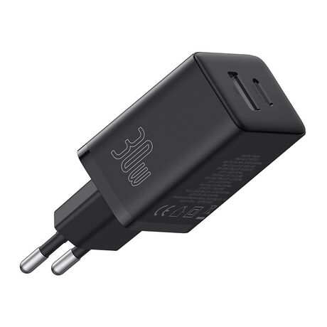 Baseus P10111404113-00 Cube USB-C / USB-A 30W mains charger Black