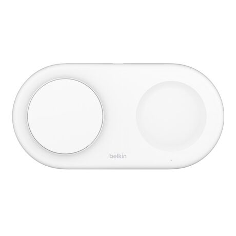 Belkin WIZ021VFWH - 2-in-1 wireless charging pad with Qi2 technology 15 W, white