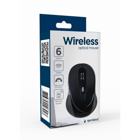 Gembird MUSW-6B-01 mouse Office Right-hand RF Wireless Optical 1600 DPI
