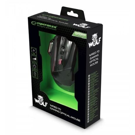 Esperanza EGM201R mouse USB Type-A Optical 2400 DPI Right-hand