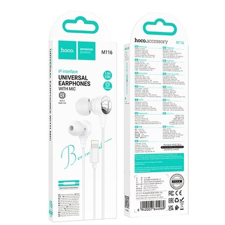 Hoco M116 Benevolent Wired Headset White
