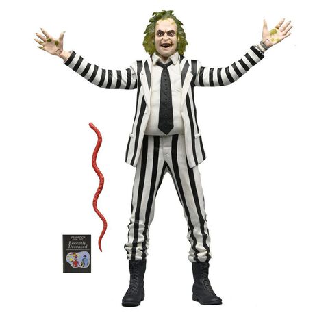 Beetlejuice - Beetlejuice 1988 Black and White Striped Suit figure 18cm 634482607435