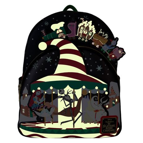 LOUNGEFLY Loungefly Disney Nightmare Before Christmas Journey to Christmas Town backpack