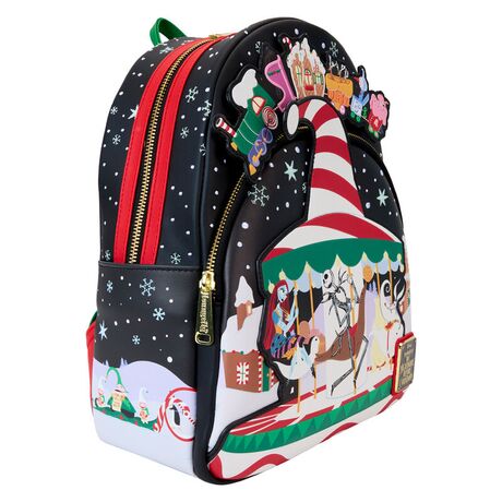 LOUNGEFLY Loungefly Disney Nightmare Before Christmas Journey to Christmas Town backpack