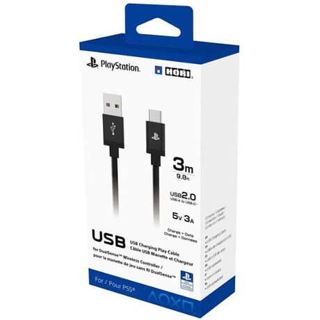 HORI PS5 Cavo di Ricarica da USB-A a USB-C 3m