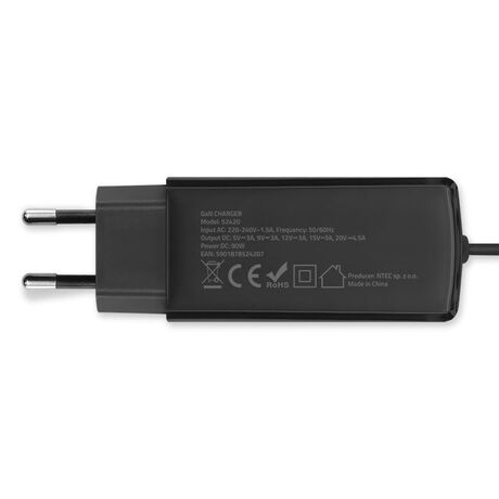 Qoltec 52420 90W GaN Super Fast Charger| 5-20V | 3-4.5A | USB-C 3.1