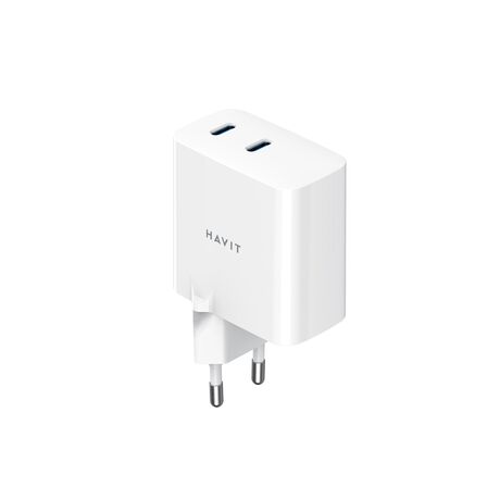 Havit UC45 EU - GaN 45 W dual-port travel charger, black